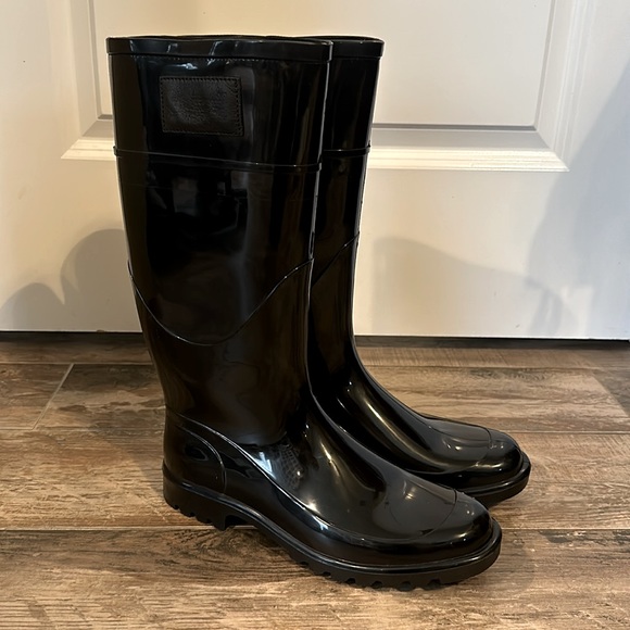 Dolce & Gabbana Black PVC Knee High Rain Boots - Size 40/ US9.5 - Picture 4 of 17